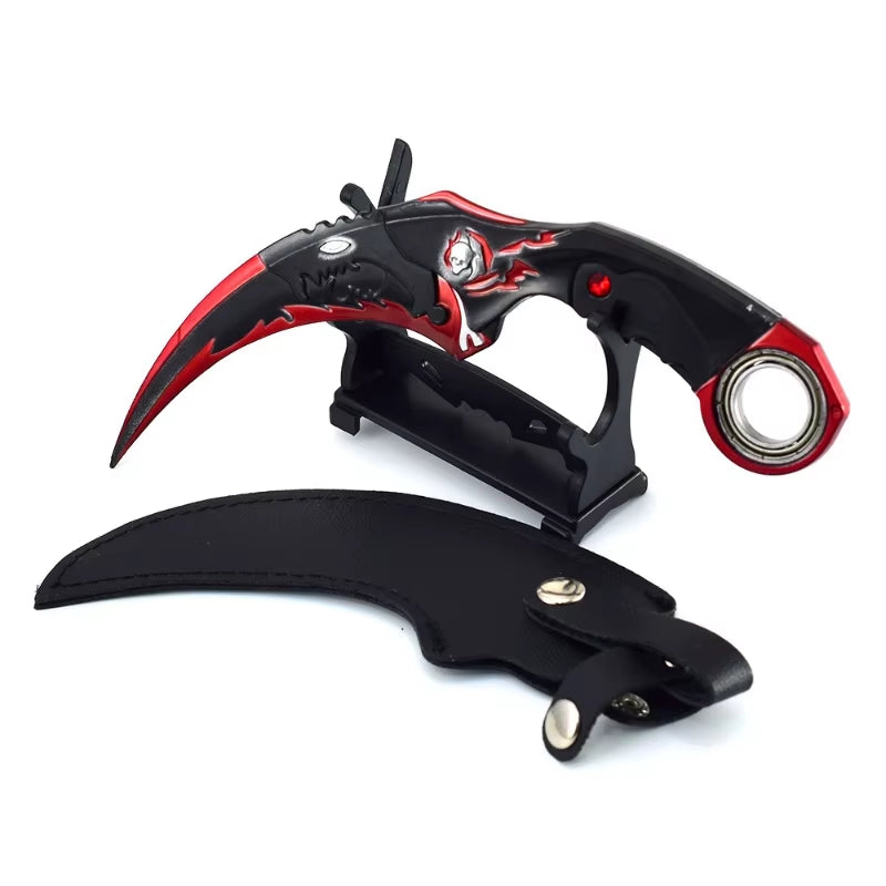 18cm Dragon Karambit Dagger, Alloy Spinning, Handcrafted Model, with Double Thorn Claws and Dark Moon, Golden Dragon Weapons, Training Daggers, and Letter Opener