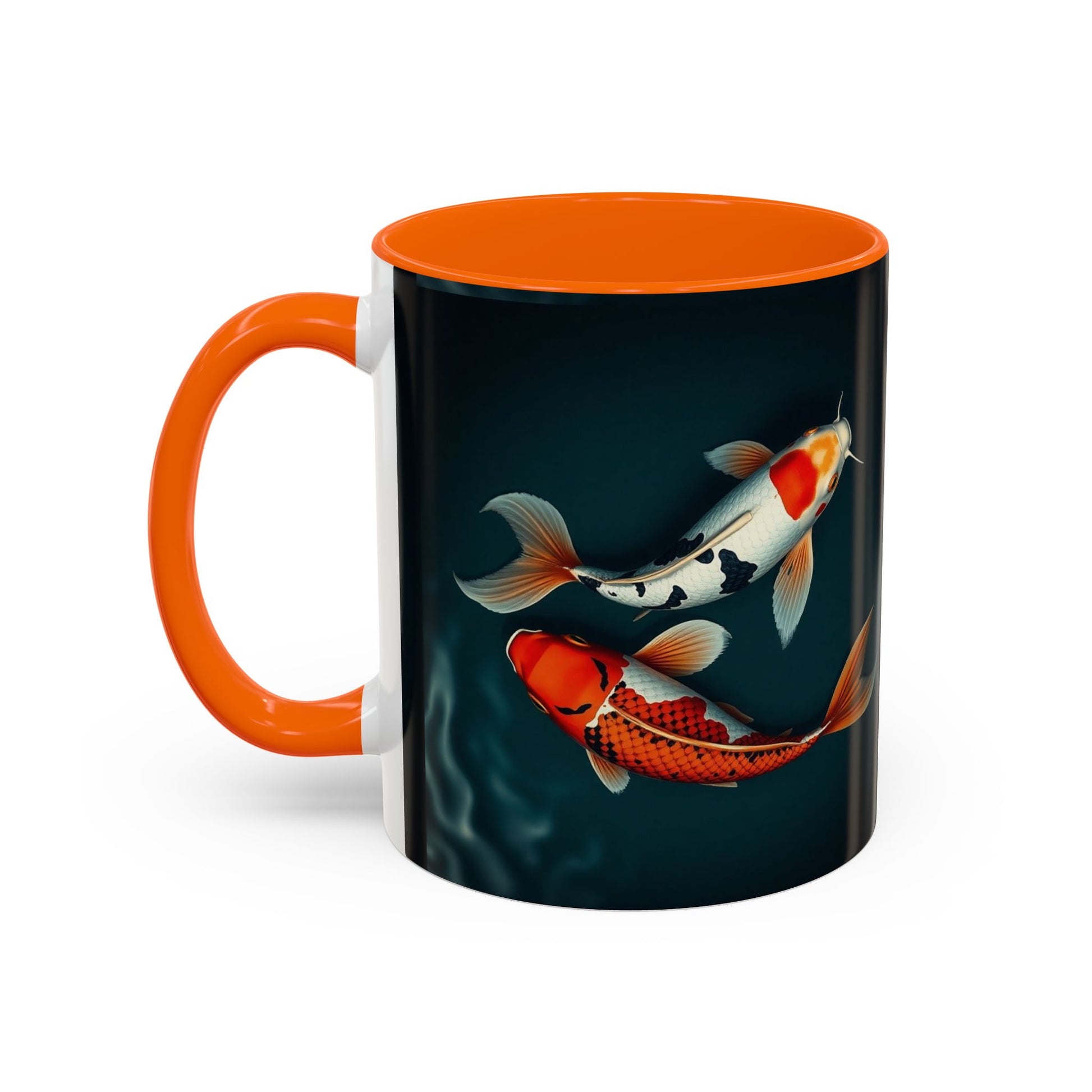 Koi Fish Accent Coffee Mug, Artistic Drinkware, Tea Lover Gift, Unique Home Decor, Birthday Present, Zen Coffee Cup