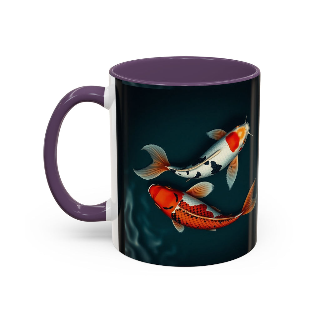 Koi Fish Accent Coffee Mug, Artistic Drinkware, Tea Lover Gift, Unique Home Decor, Birthday Present, Zen Coffee Cup