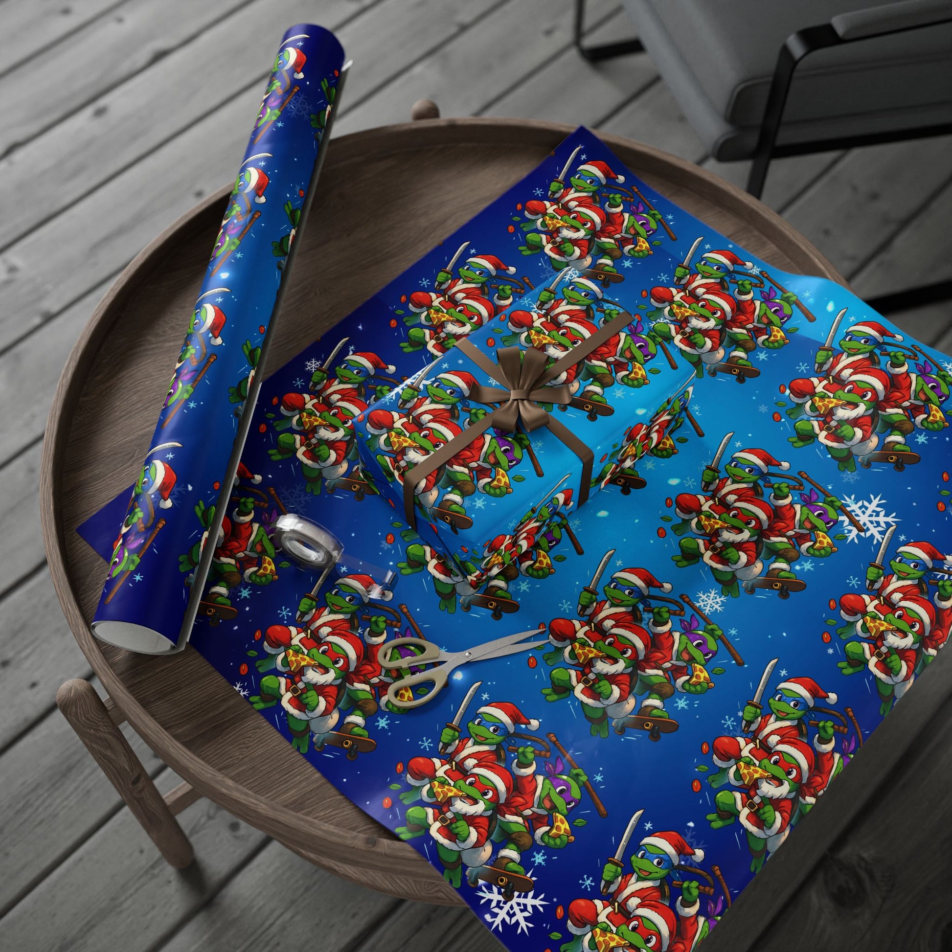 Christmas Frog Wrapping Paper – Festive Holiday Gift Wrap with Snowflakes