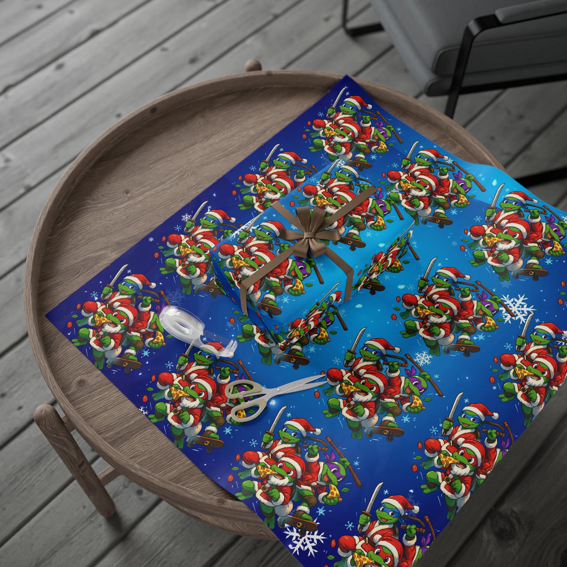 Christmas Frog Wrapping Paper – Festive Holiday Gift Wrap with Snowflakes
