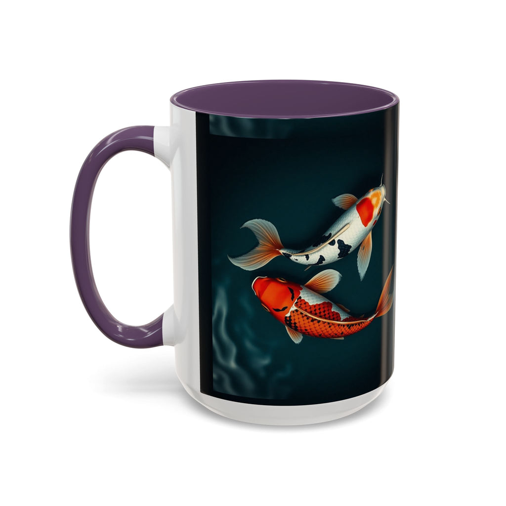 Koi Fish Accent Coffee Mug, Artistic Drinkware, Tea Lover Gift, Unique Home Decor, Birthday Present, Zen Coffee Cup