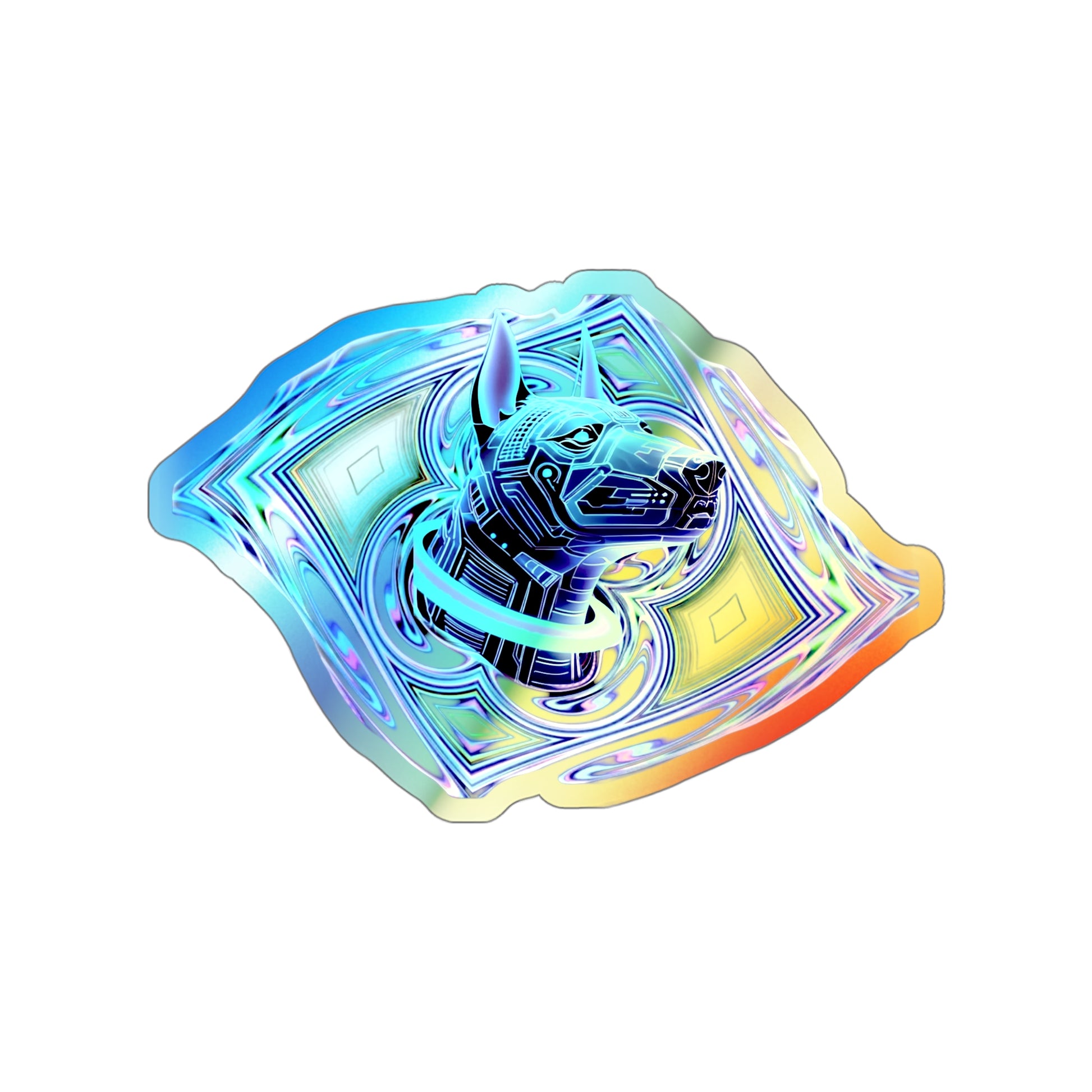 Holographic Die-Cut Dog Stickers, Colorful Skateboard Decals, Customizable Vinyl Art, Dog Lover Gifts, Trendy Planner Stickers