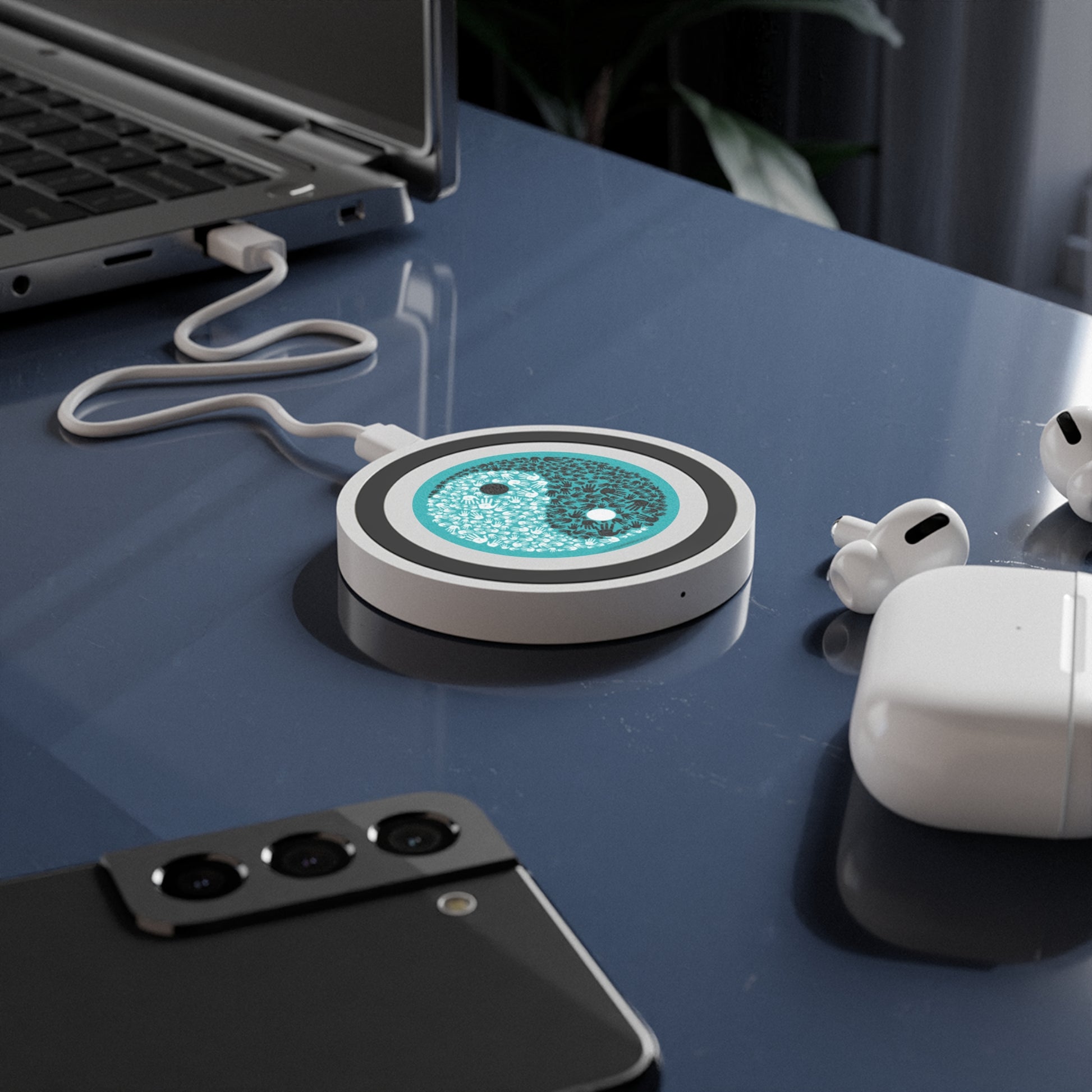 Yin Yang Floral Wireless Charging Pad