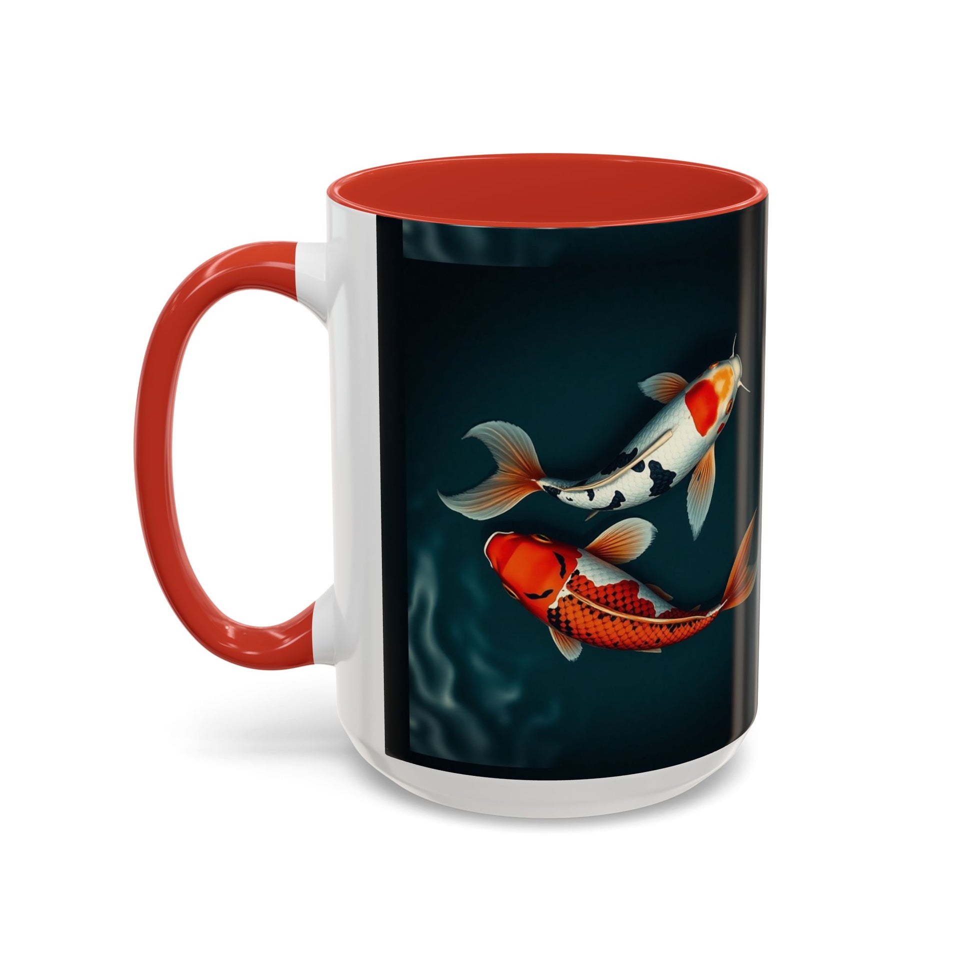 Koi Fish Accent Coffee Mug, Artistic Drinkware, Tea Lover Gift, Unique Home Decor, Birthday Present, Zen Coffee Cup