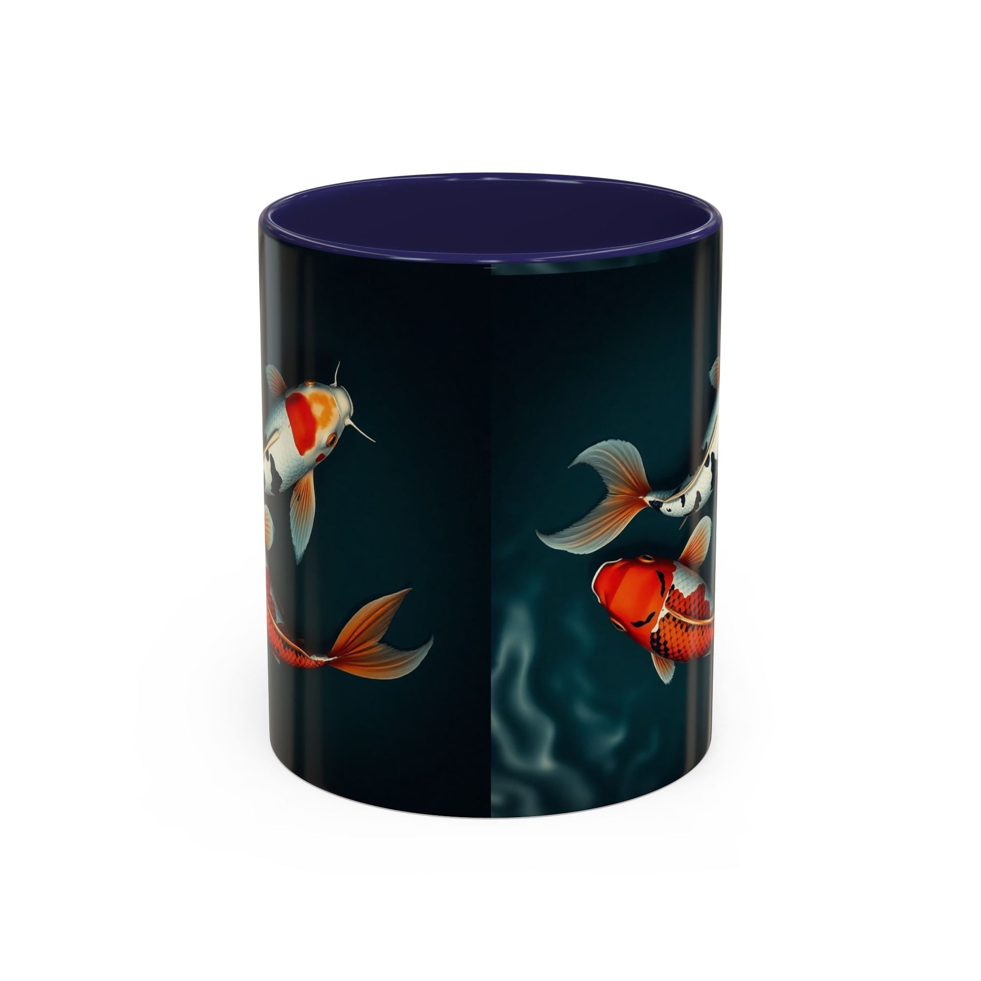 Koi Fish Accent Coffee Mug, Artistic Drinkware, Tea Lover Gift, Unique Home Decor, Birthday Present, Zen Coffee Cup