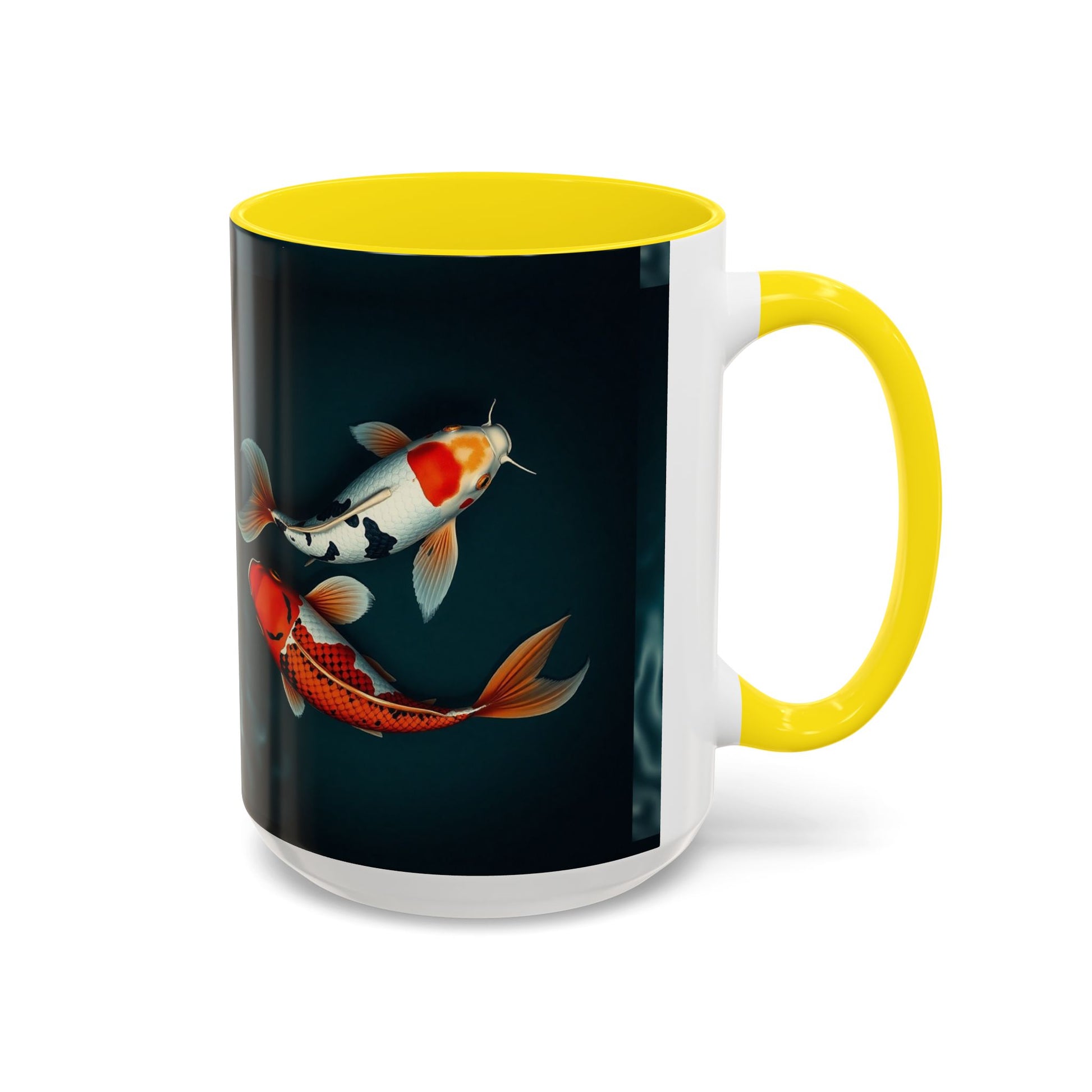 Koi Fish Accent Coffee Mug, Artistic Drinkware, Tea Lover Gift, Unique Home Decor, Birthday Present, Zen Coffee Cup