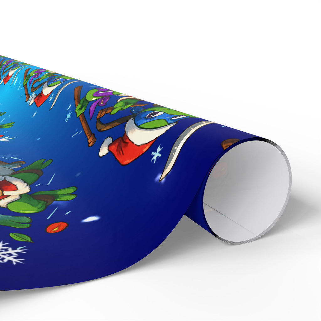 Christmas Frog Wrapping Paper – Festive Holiday Gift Wrap with Snowflakes
