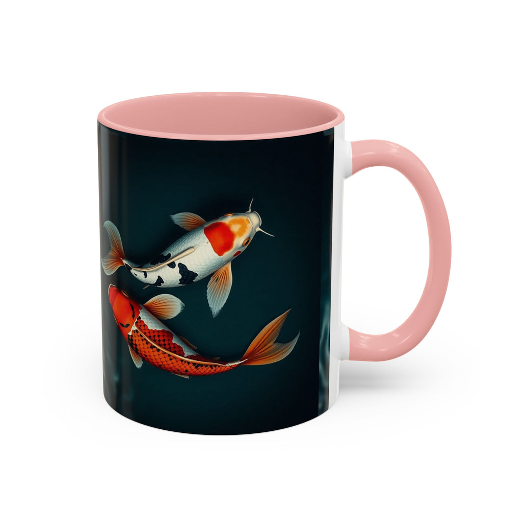 Koi Fish Accent Coffee Mug, Artistic Drinkware, Tea Lover Gift, Unique Home Decor, Birthday Present, Zen Coffee Cup
