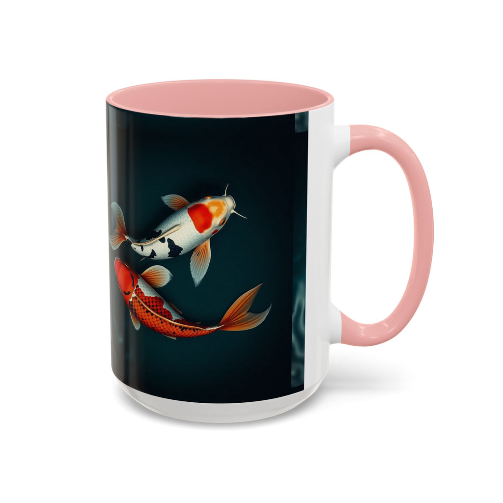 Koi Fish Accent Coffee Mug, Artistic Drinkware, Tea Lover Gift, Unique Home Decor, Birthday Present, Zen Coffee Cup