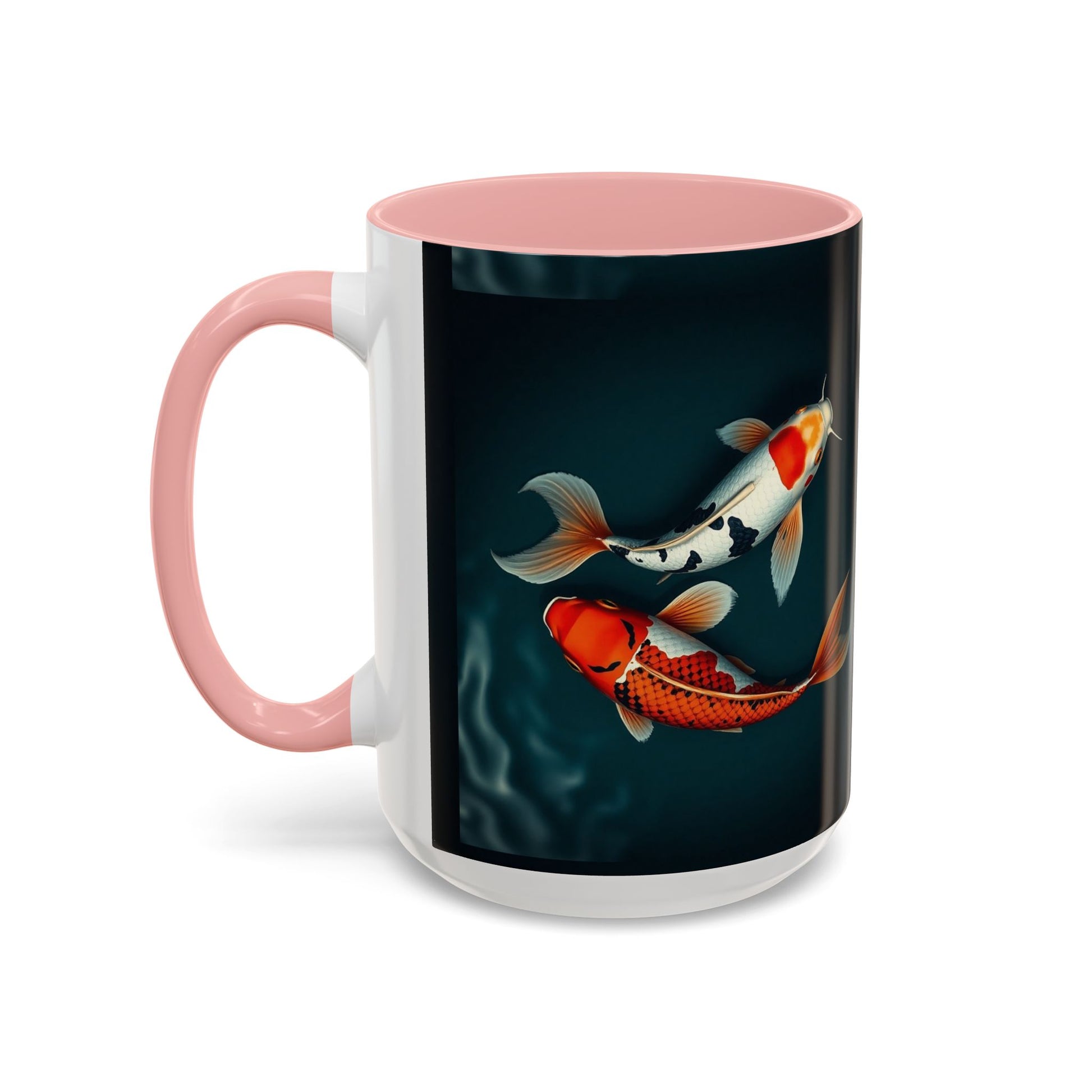 Koi Fish Accent Coffee Mug, Artistic Drinkware, Tea Lover Gift, Unique Home Decor, Birthday Present, Zen Coffee Cup