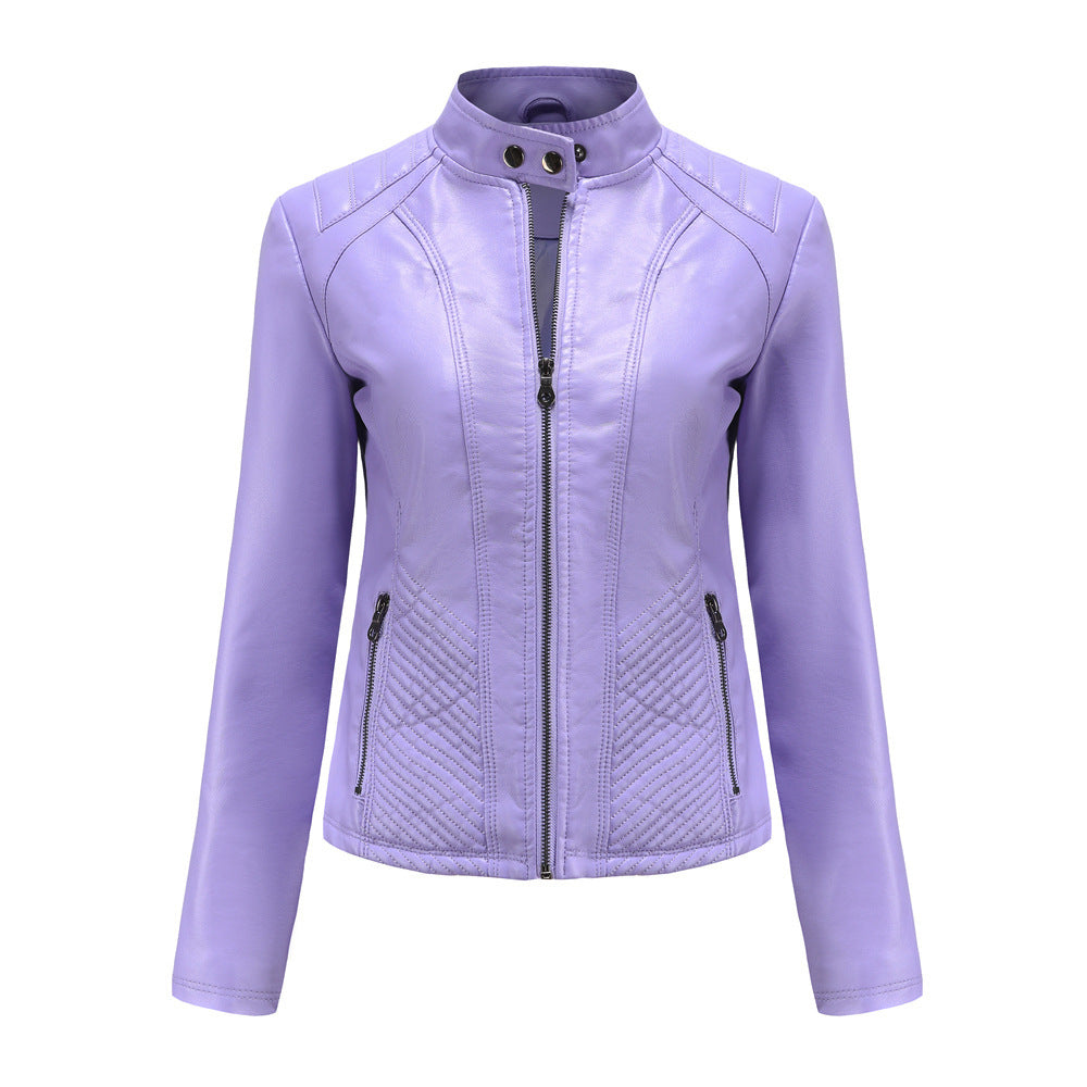 Jacket European And American Trend Thin Coat Long Sleeve Motorcycle Jacket Women
