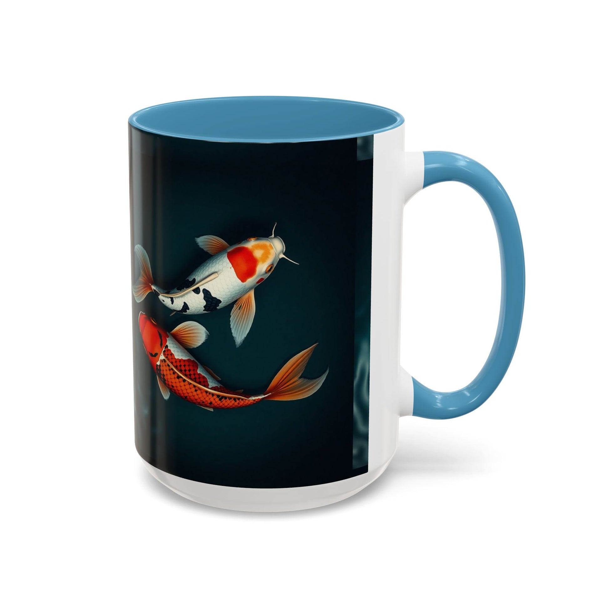 Koi Fish Accent Coffee Mug, Artistic Drinkware, Tea Lover Gift, Unique Home Decor, Birthday Present, Zen Coffee Cup
