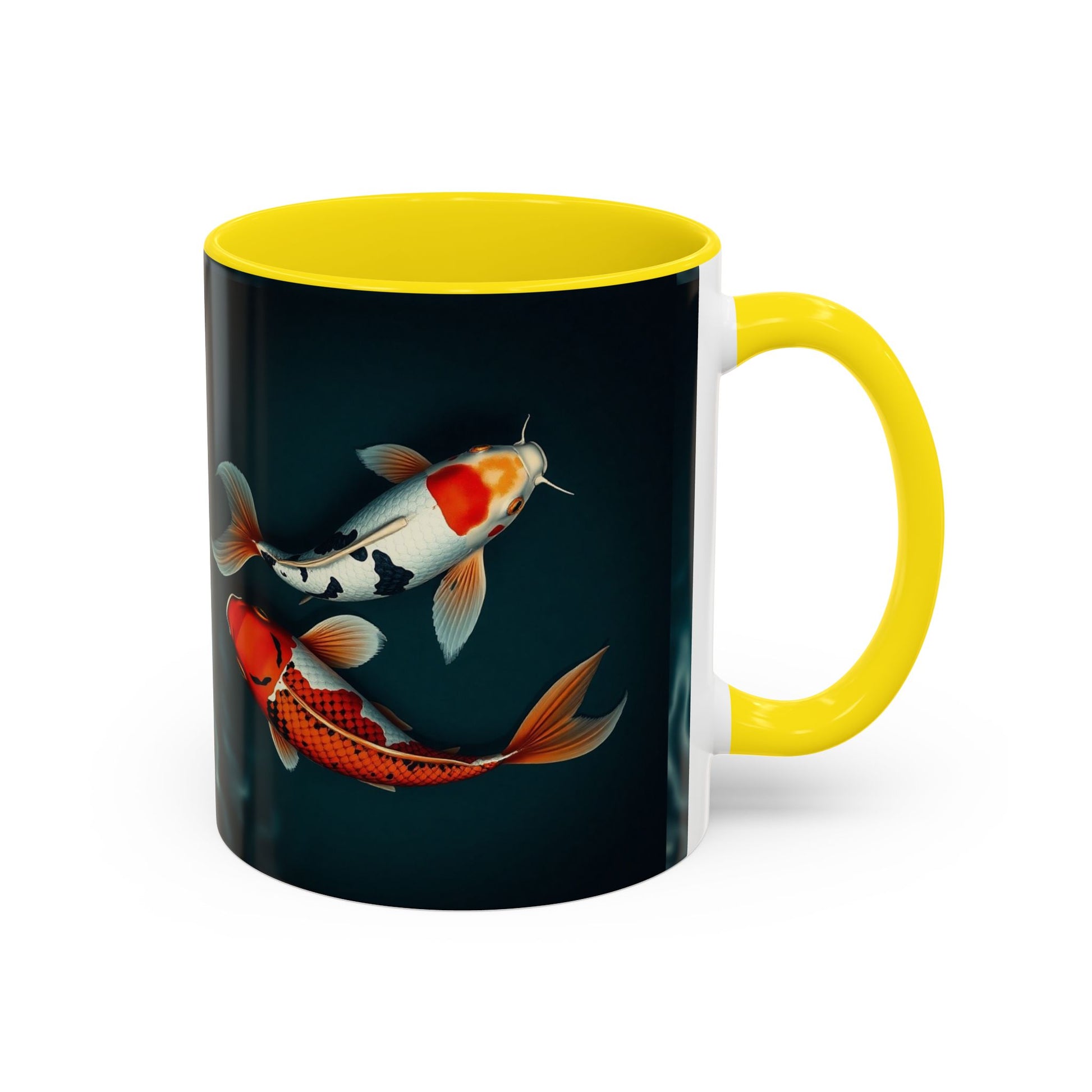 Koi Fish Accent Coffee Mug, Artistic Drinkware, Tea Lover Gift, Unique Home Decor, Birthday Present, Zen Coffee Cup