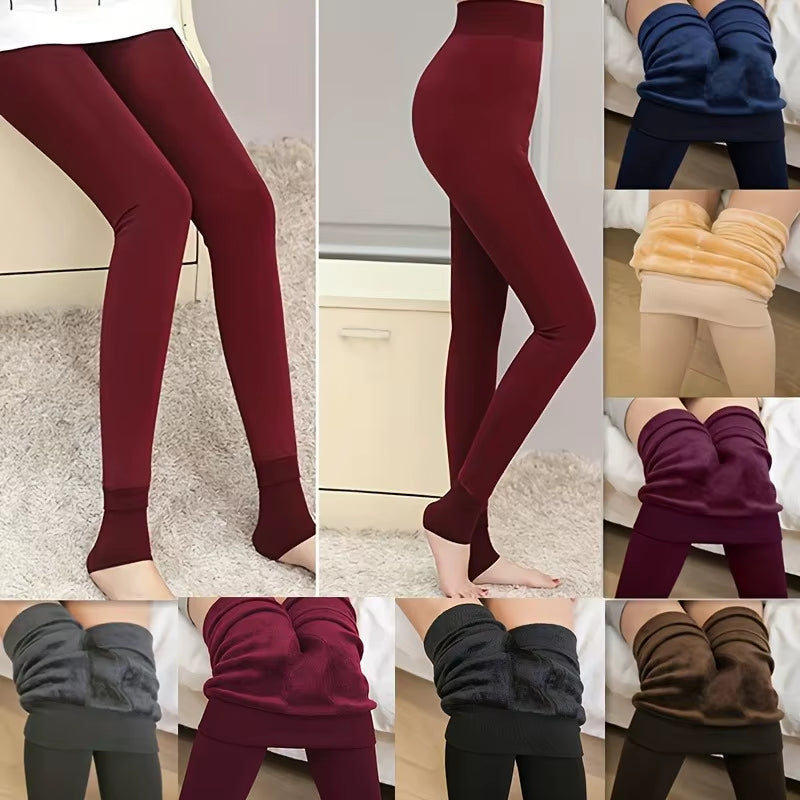 Cozy Fleece-Lined Women’S Tights High Waist Stretchy Warm Leggings for Winter Thick Warm Thermal Underwear Tights Pants
