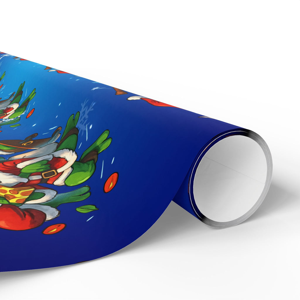 Christmas Frog Wrapping Paper – Festive Holiday Gift Wrap with Snowflakes