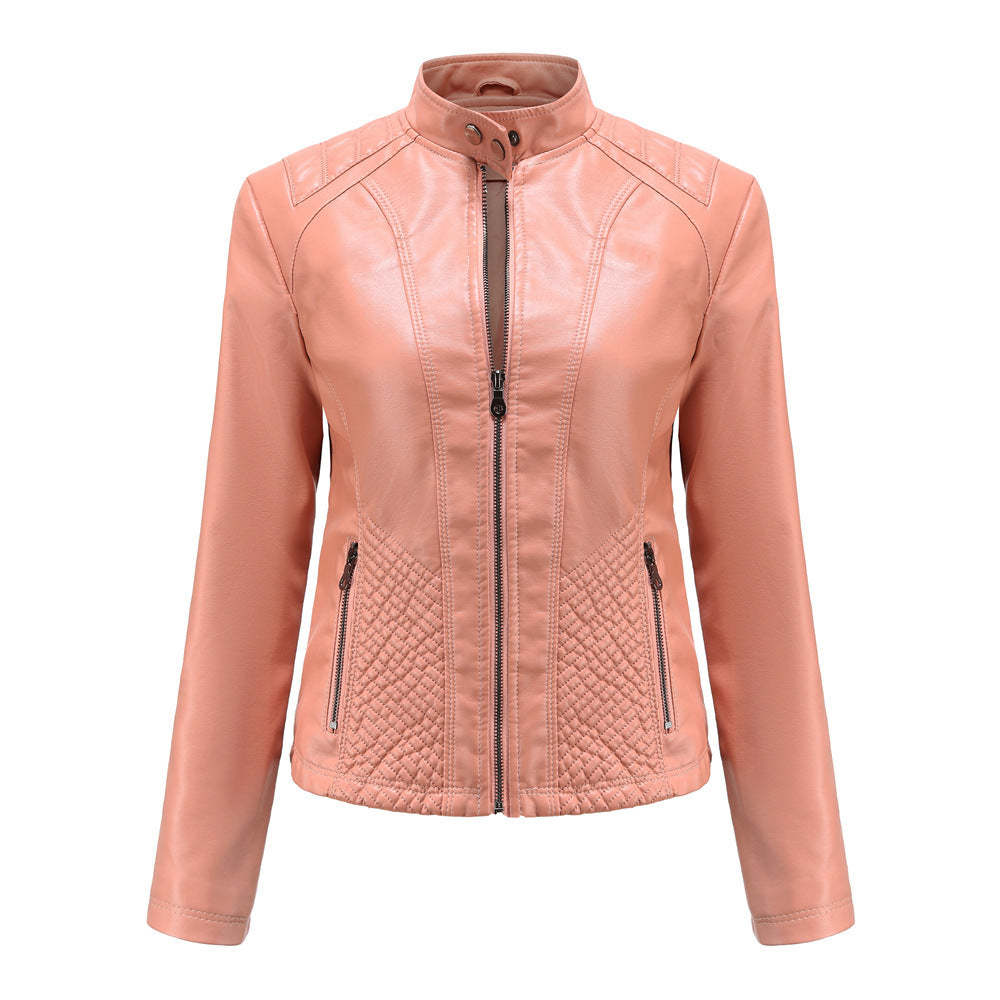 Jacket European And American Trend Thin Coat Long Sleeve Motorcycle Jacket Women
