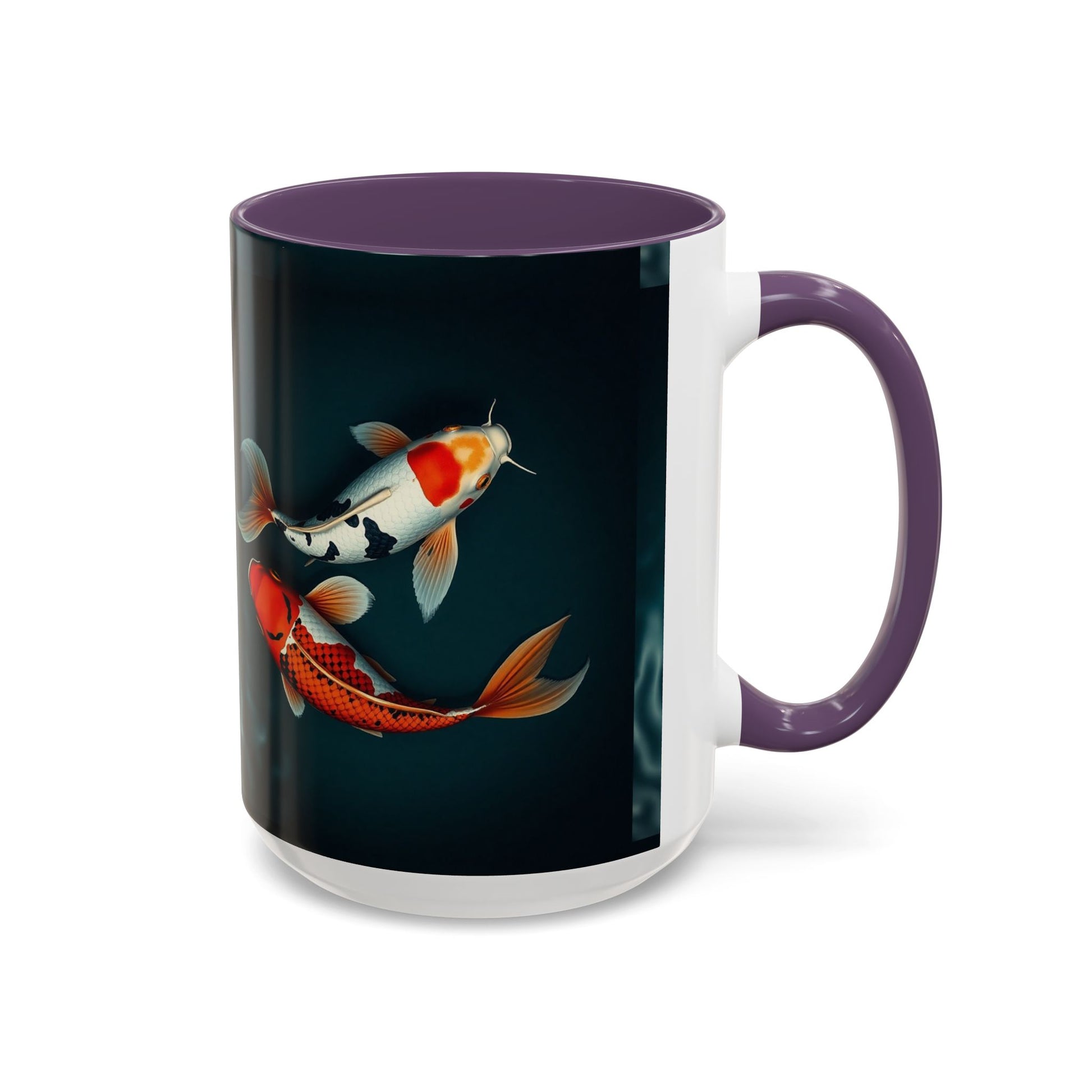 Koi Fish Accent Coffee Mug, Artistic Drinkware, Tea Lover Gift, Unique Home Decor, Birthday Present, Zen Coffee Cup