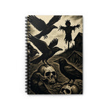 Gothic Spiral Notebook - Ruled Line Skull & Crow Art, Perfect for Writers, Journaling, Halloween Gifts, Dark Academia, Unique School [...]