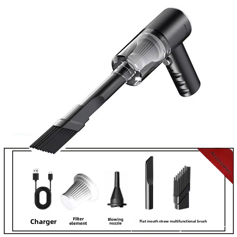 Car Vacuum Cleaner, Wireless Charging, Dual-Purpose Suction and Blowing, Small Mini Handheld, High Power for Car Interior
