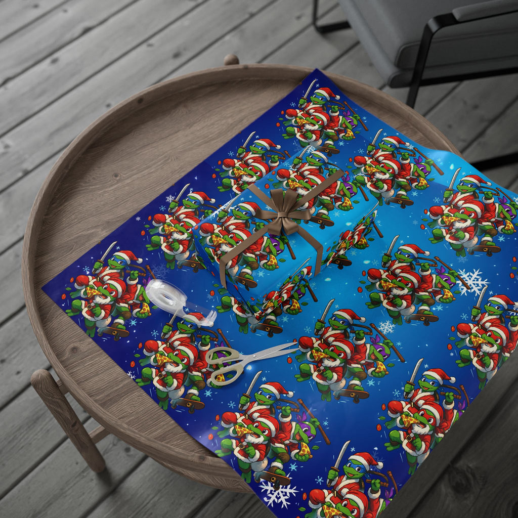 Christmas Frog Wrapping Paper – Festive Holiday Gift Wrap with Snowflakes