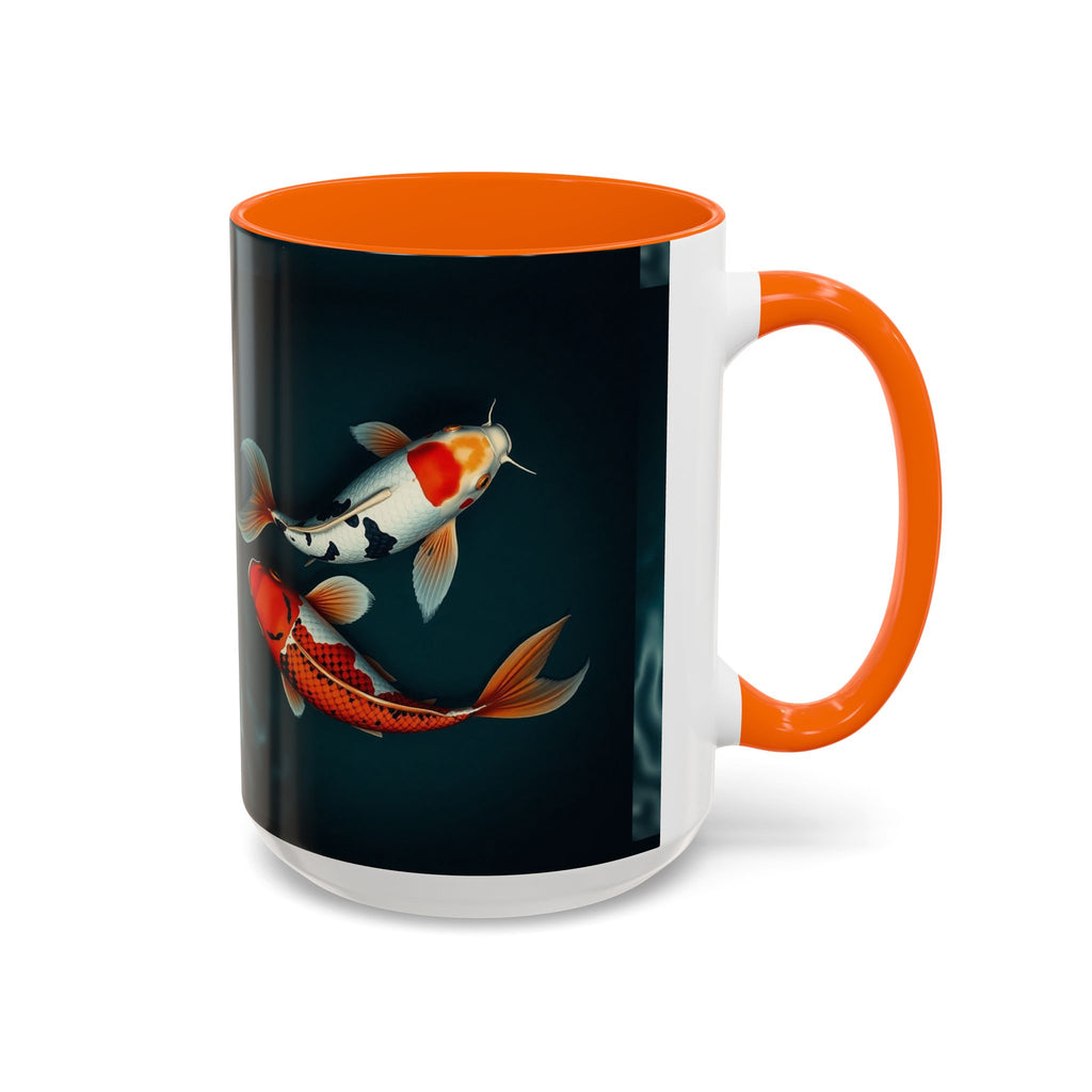 Koi Fish Accent Coffee Mug, Artistic Drinkware, Tea Lover Gift, Unique Home Decor, Birthday Present, Zen Coffee Cup