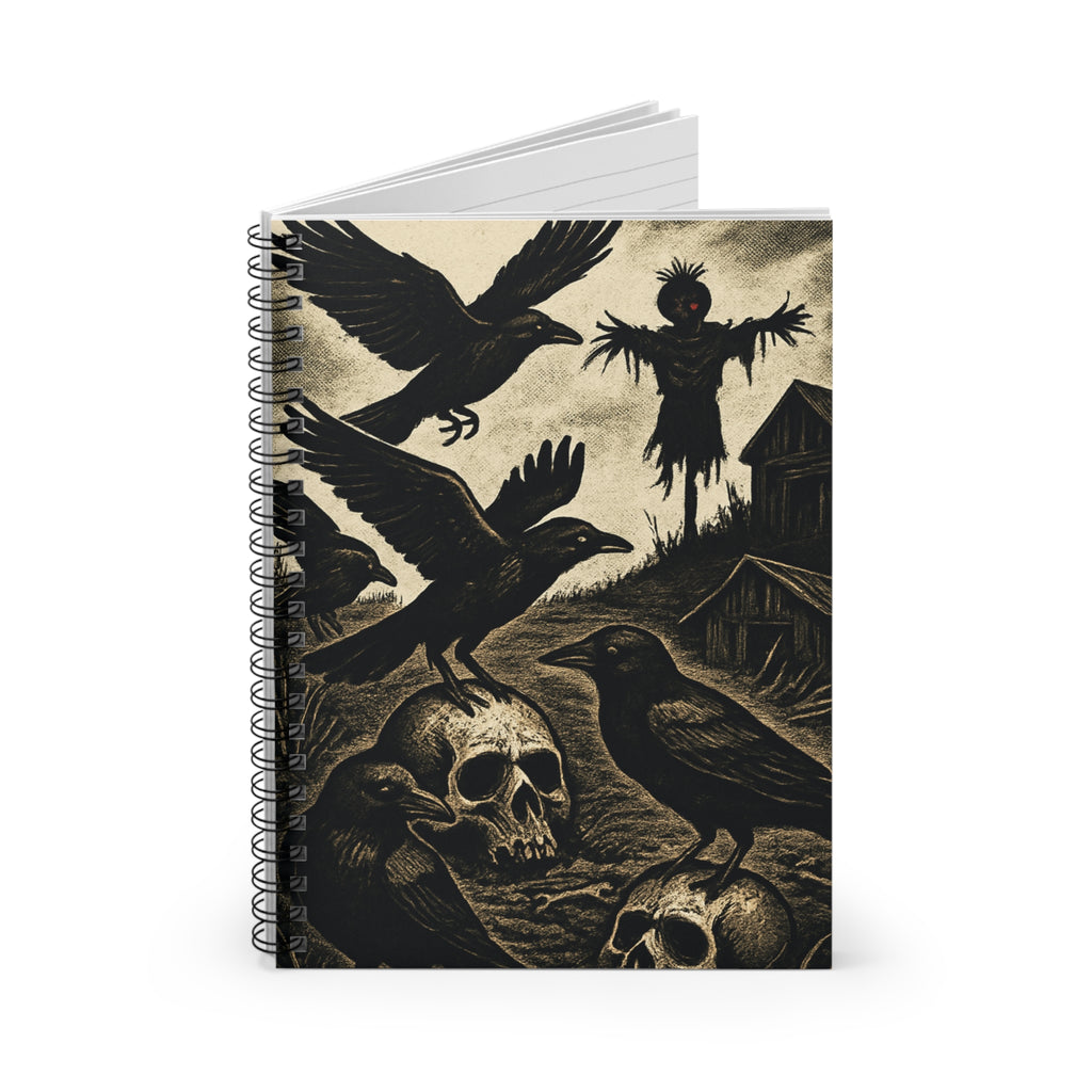 Gothic Spiral Notebook - Ruled Line Skull & Crow Art, Perfect for Writers, Journaling, Halloween Gifts, Dark Academia, Unique School [...]