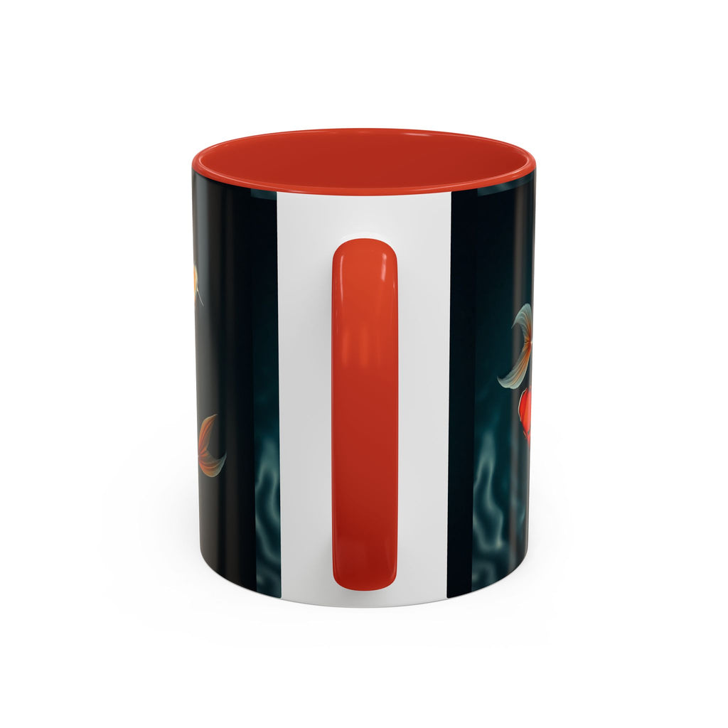 Koi Fish Accent Coffee Mug, Artistic Drinkware, Tea Lover Gift, Unique Home Decor, Birthday Present, Zen Coffee Cup