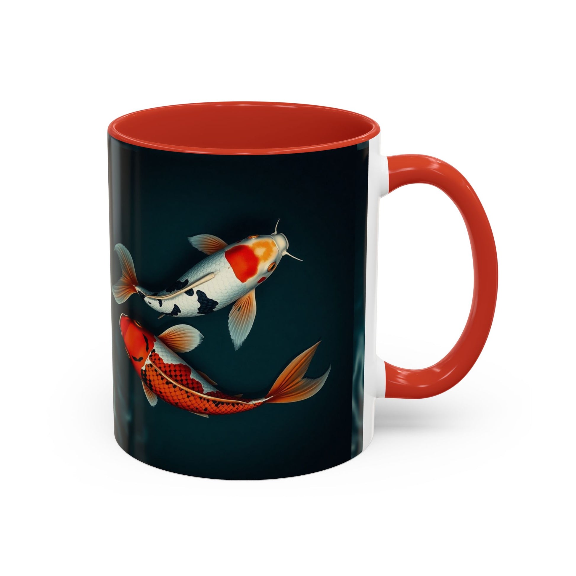 Koi Fish Accent Coffee Mug, Artistic Drinkware, Tea Lover Gift, Unique Home Decor, Birthday Present, Zen Coffee Cup