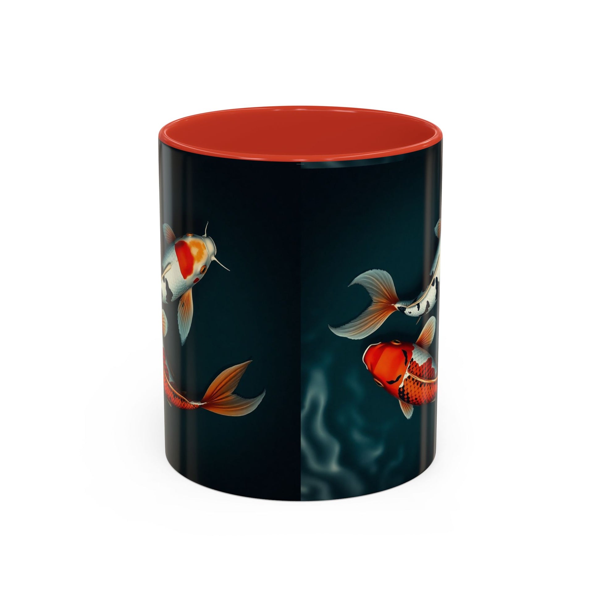Koi Fish Accent Coffee Mug, Artistic Drinkware, Tea Lover Gift, Unique Home Decor, Birthday Present, Zen Coffee Cup