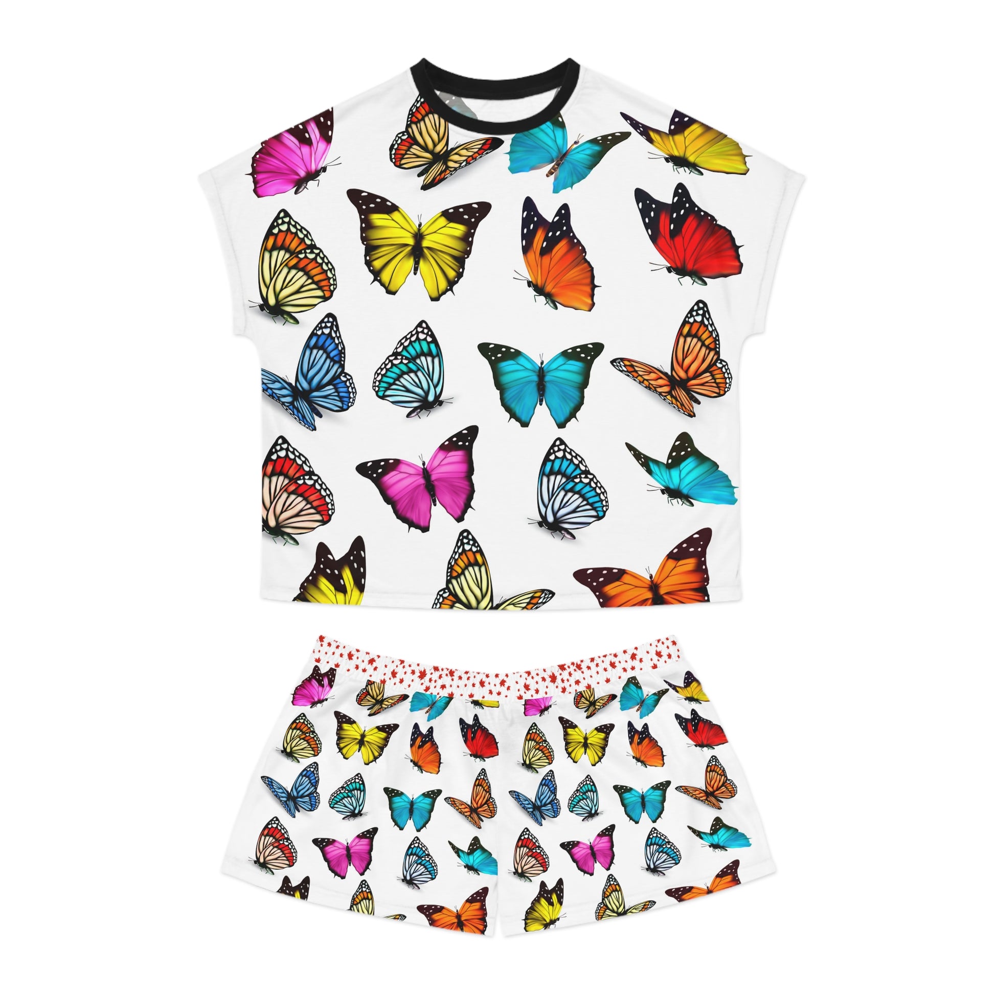 Butterfly Bliss Women's Short Pajama Set, Sleepwear, Relaxation Loungewear, Summer Nights Set, Cozy Gift for Her