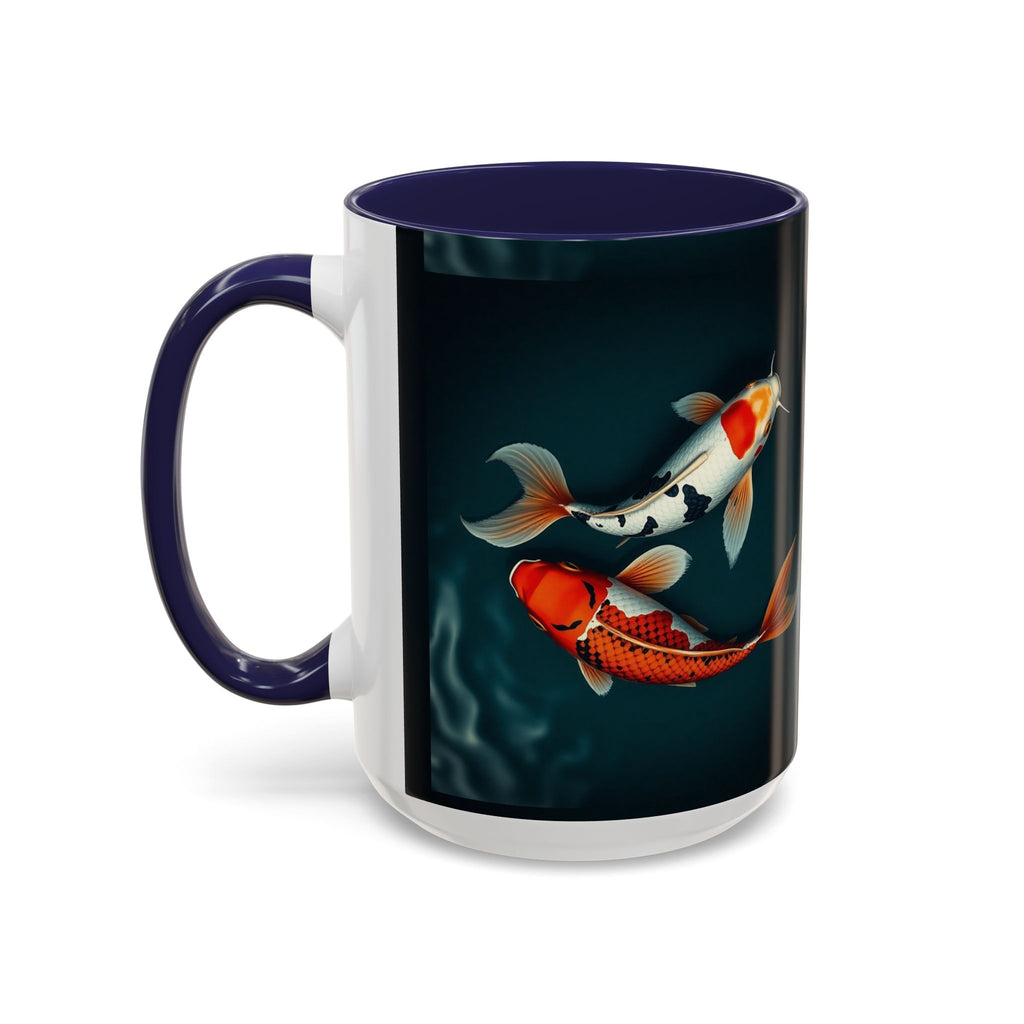 Koi Fish Accent Coffee Mug, Artistic Drinkware, Tea Lover Gift, Unique Home Decor, Birthday Present, Zen Coffee Cup