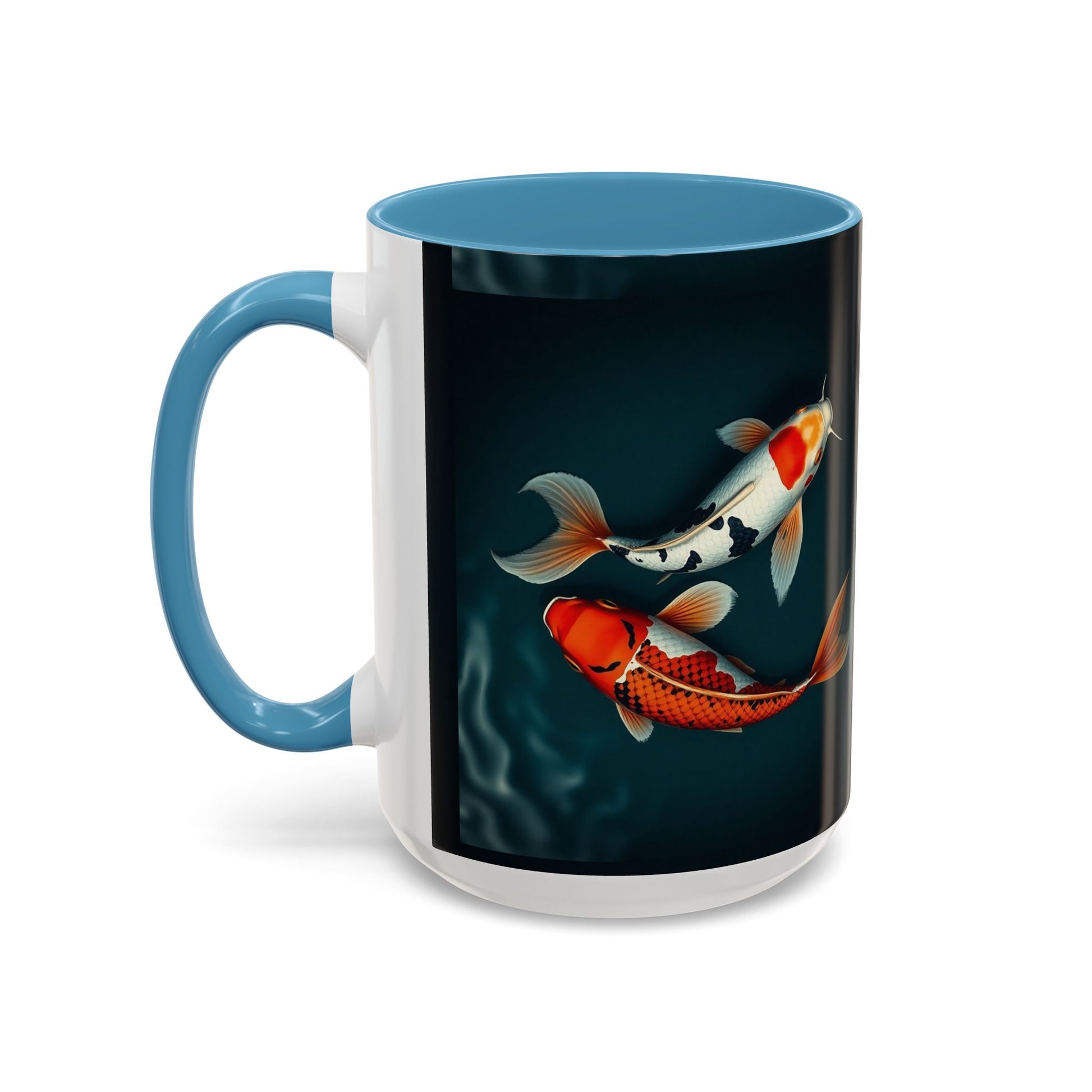 Koi Fish Accent Coffee Mug, Artistic Drinkware, Tea Lover Gift, Unique Home Decor, Birthday Present, Zen Coffee Cup