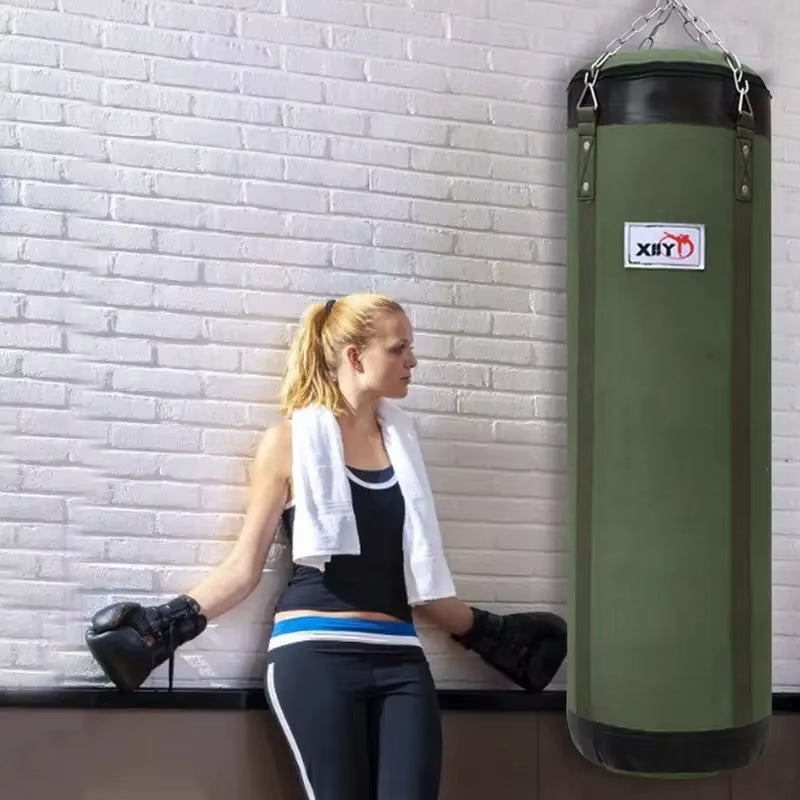 Punching bag, made of super-tough 60/80/100 cm Oxford military fabric, with sponge, for indoor and outdoor hanging, with chain.