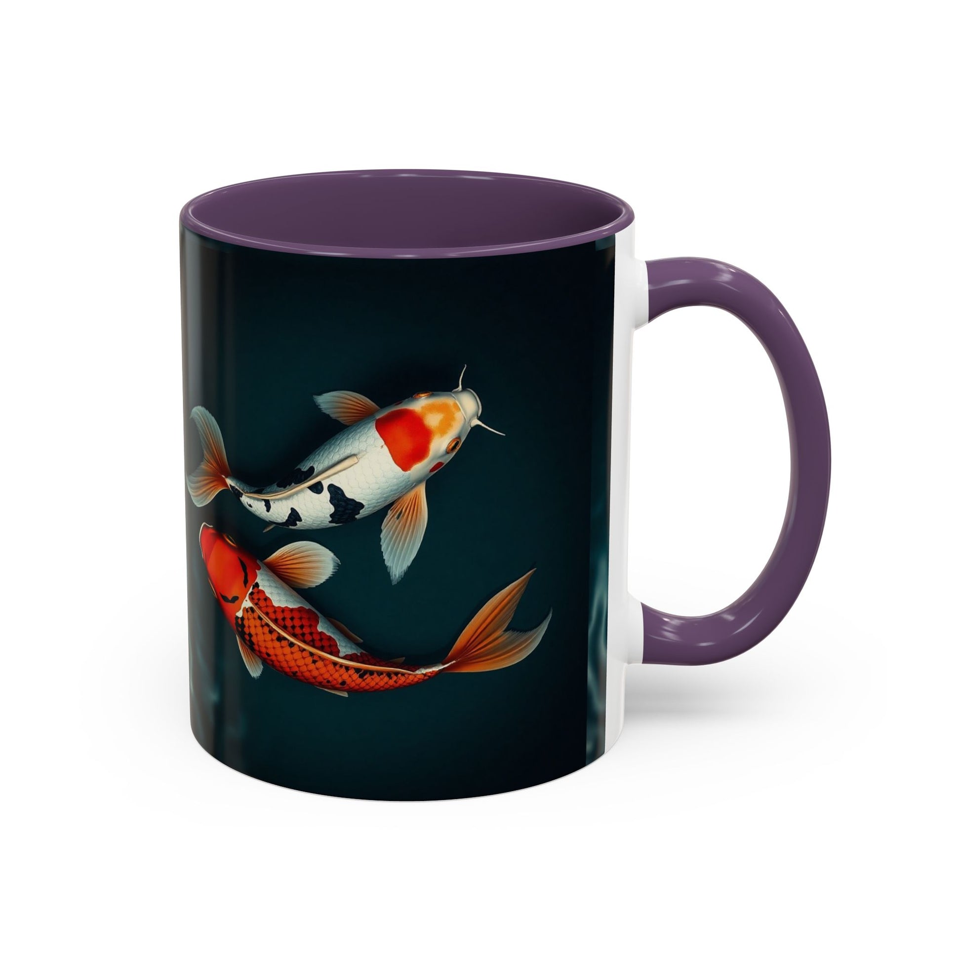 Koi Fish Accent Coffee Mug, Artistic Drinkware, Tea Lover Gift, Unique Home Decor, Birthday Present, Zen Coffee Cup