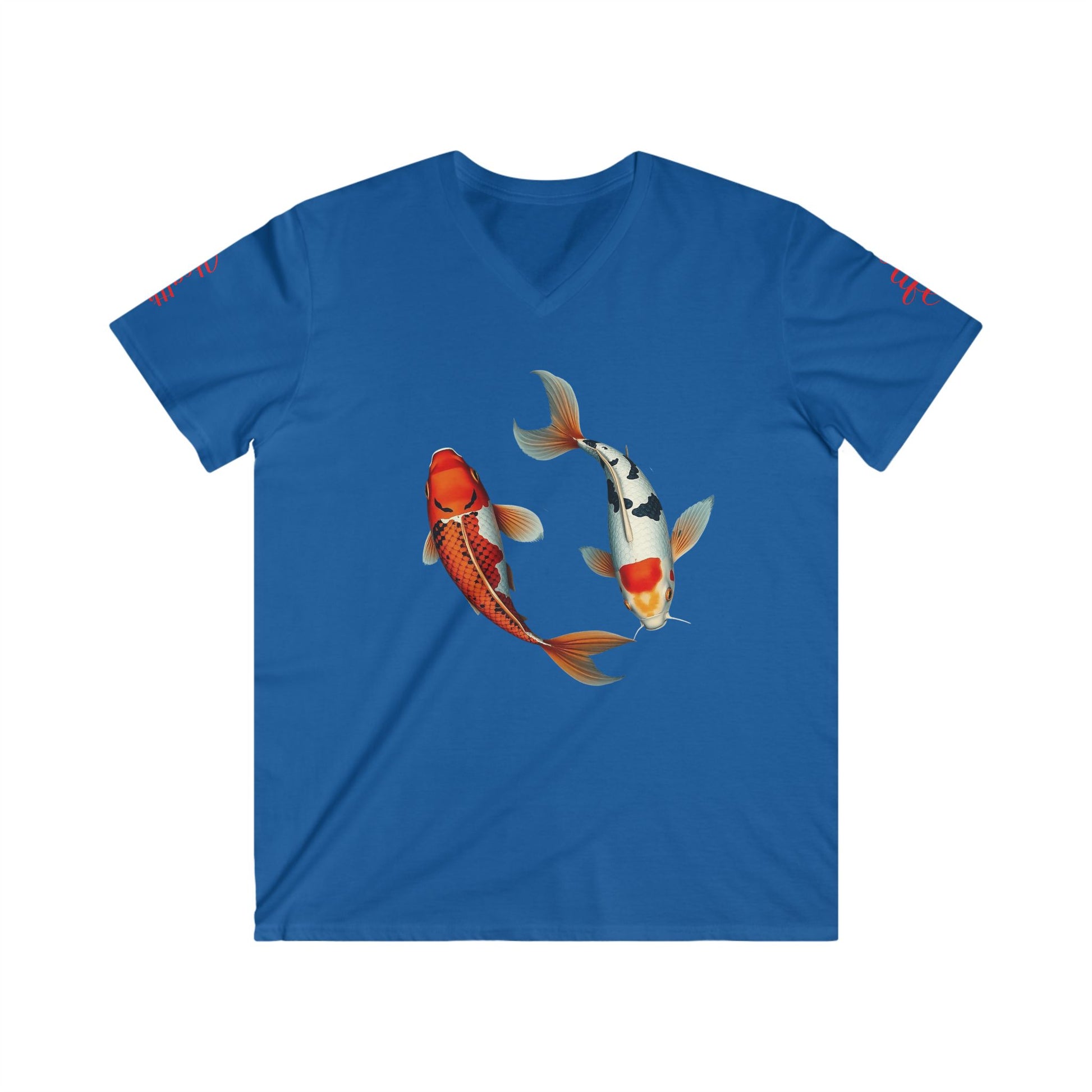 Koi Fish V-Neck Tee | Japanese Art Shirt, Casual Wear, Unique Gift, Summer Fashion, Anime Merchandise
