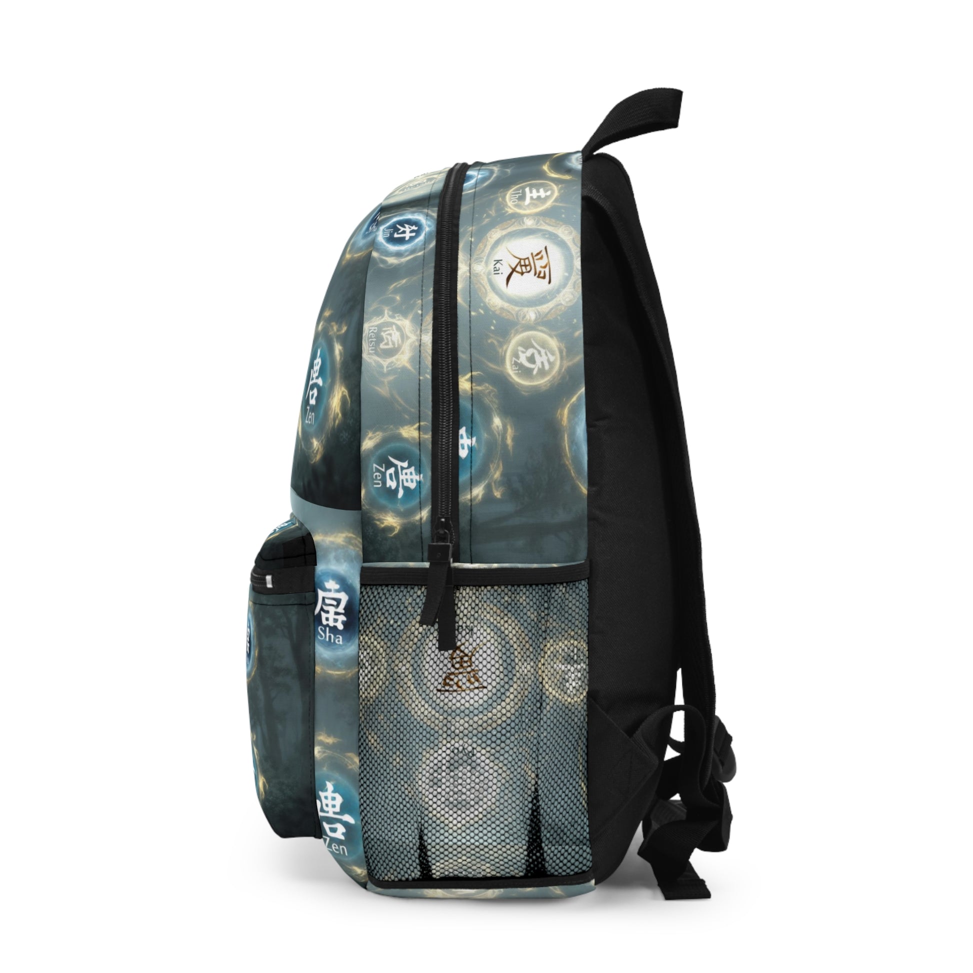 Zen Symbols Backpack, Stylish Daypack for School, Travel or Yoga, Perfect Gift for Meditation and Art Lovers, Unique Design Backpack