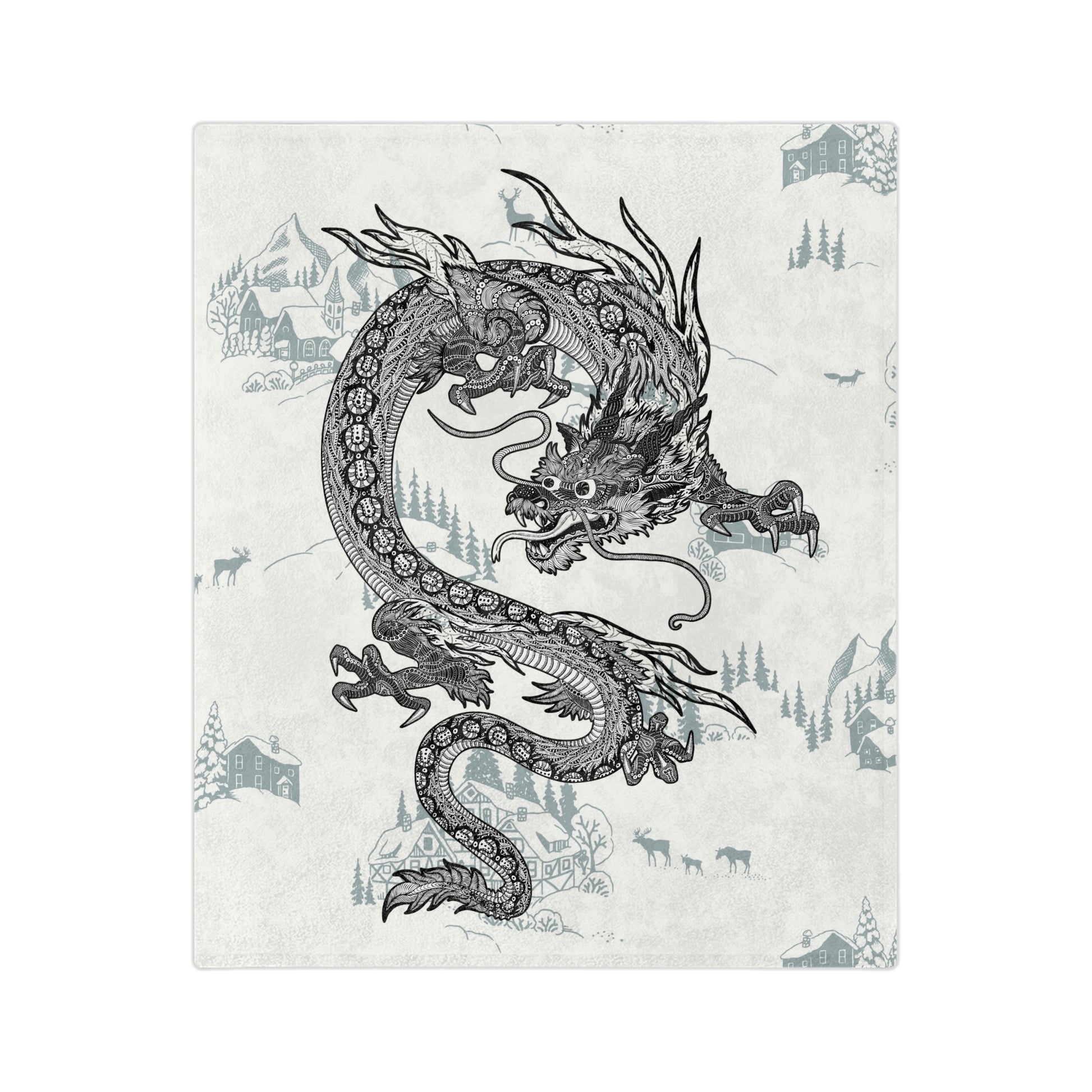 Dragon Print Velveteen Microfiber Blanket - Cozy Throw for Home Decor, Gift for Dragon Lovers, Soft Blanket for All Seasons, Perfect [...]