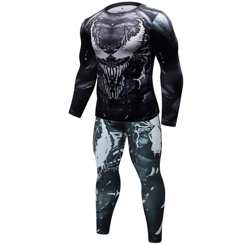 Rashguard shirt and pants for MMA, BJJ, fitness, boxing, Muay Thai, and kickboxing.