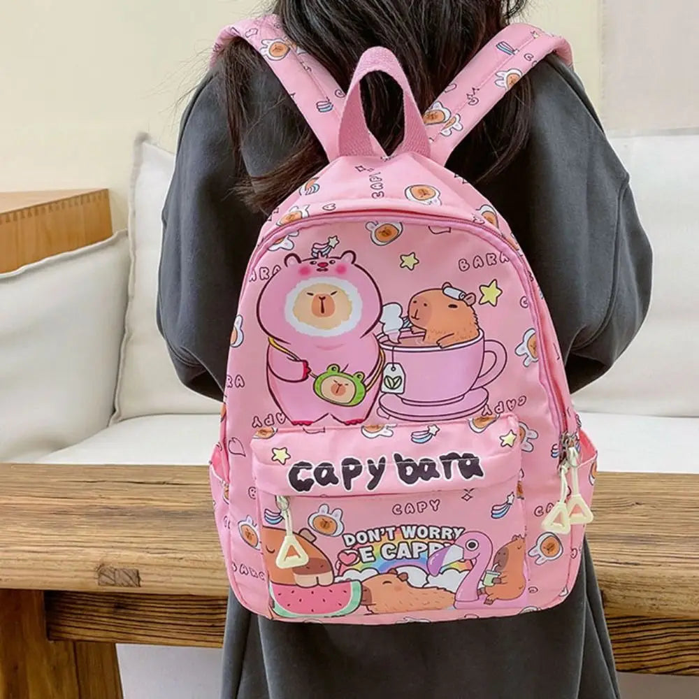 Mochila de capibara de gran capacidad, de nailon, ultraligera, para el regreso a clases.