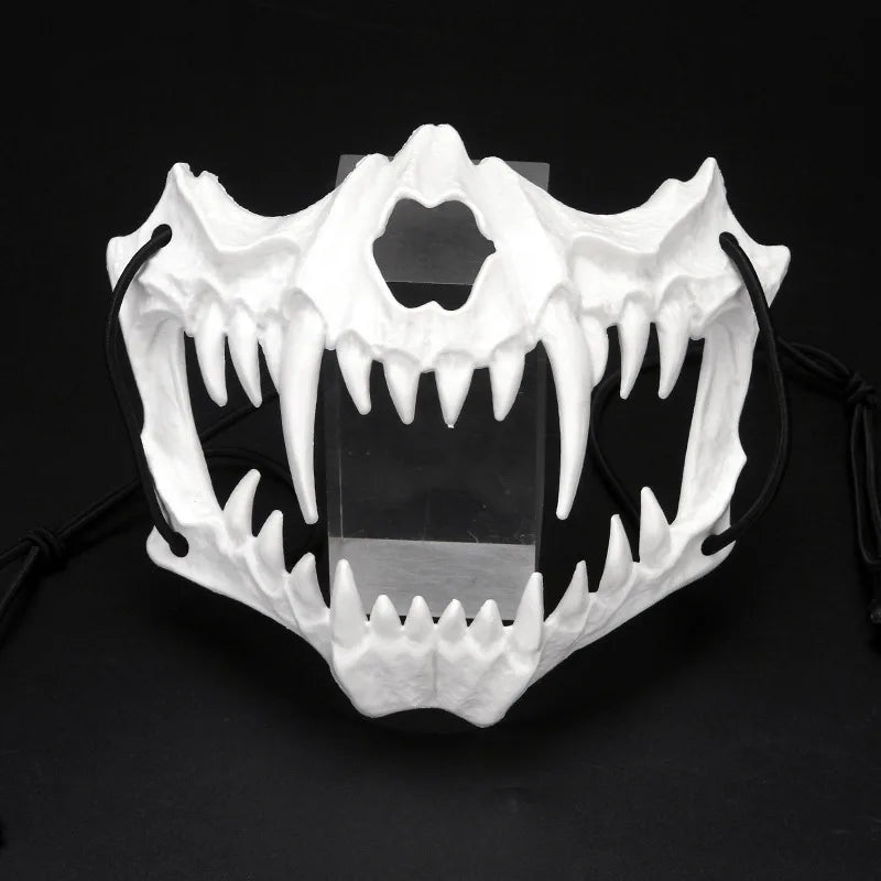 Mystical mask, half-face mask, because the dragon god, the fierce tiger, the night, the fork, the tengu man, Kiuby skull fangs, wolf mask, performance skull masks