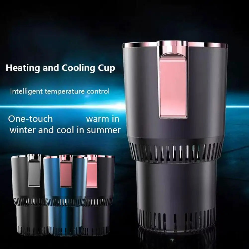2-In-1 Car Cup Warmer Cooler, Smart Car Cup Holder Car Cooling & Heating Cup Holder Smart Car Heater & Colder Cups for Most V4T0