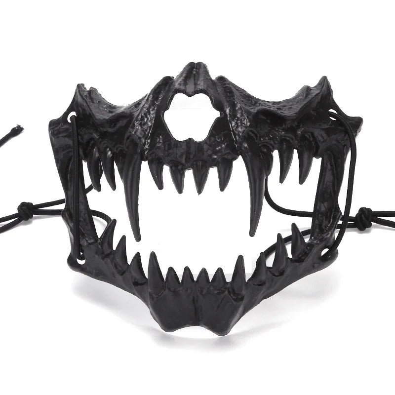 Mystical mask, half-face mask, because the dragon god, the fierce tiger, the night, the fork, the tengu man, Kiuby skull fangs, wolf mask, performance skull masks