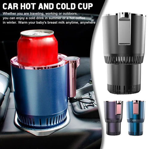 2-In-1 Car Cup Warmer Cooler, Smart Car Cup Holder Car Cooling & Heating Cup Holder Smart Car Heater & Colder Cups for Most V4T0