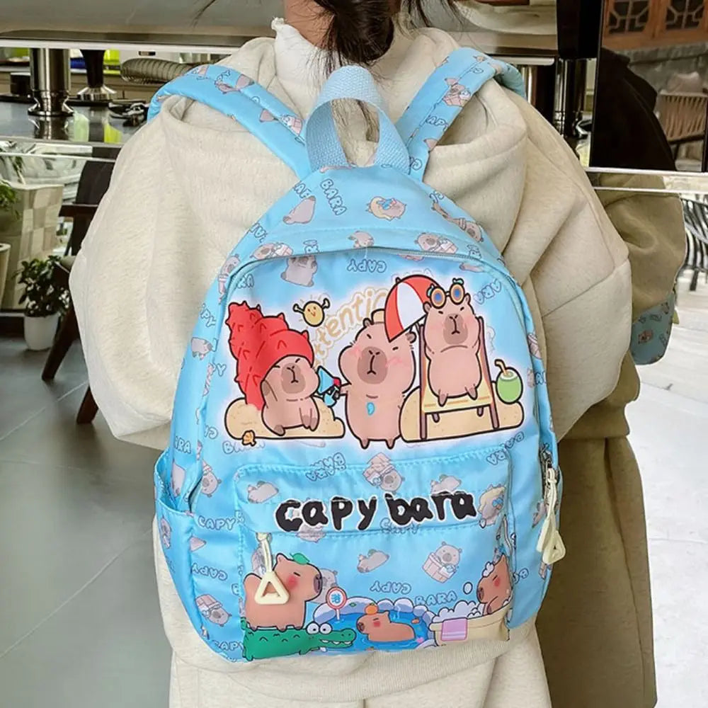 Mochila de capibara de gran capacidad, de nailon, ultraligera, para el regreso a clases.