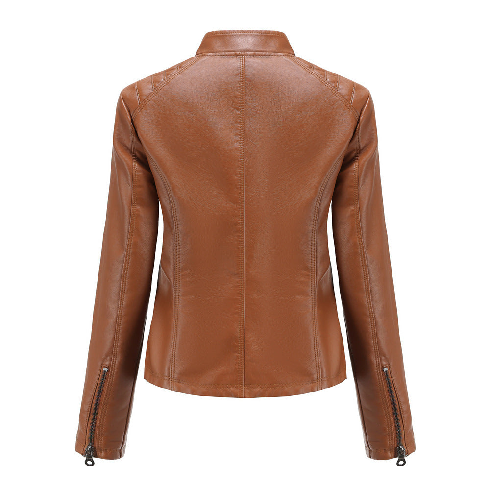 Jacket European And American Trend Thin Coat Long Sleeve Motorcycle Jacket Women