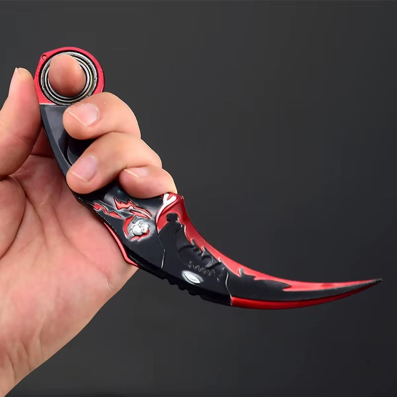 18cm Dragon Karambit Dagger, Alloy Spinning, Handcrafted Model, with Double Thorn Claws and Dark Moon, Golden Dragon Weapons, Training Daggers, and Letter Opener